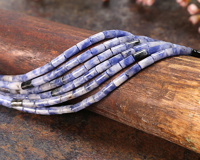 African Sodalite Tube 4x2mm