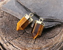 Tiger Eye Point w/ Gold Finish 8x16mm