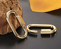 18K Gold (plated) X-Large Screw Lock Carabiner Clasp 17.5x34mm