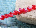 Czech Glass Ruby Red AB Melon Round 8mm