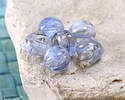 Czech Glass Ice Blue w/ Antique Silver Melon Round 8mm