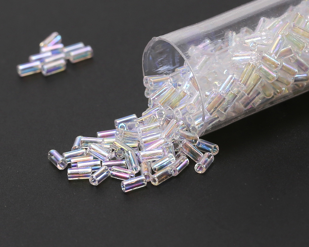Miyuki Crystal AB Bugle Bead 3mm