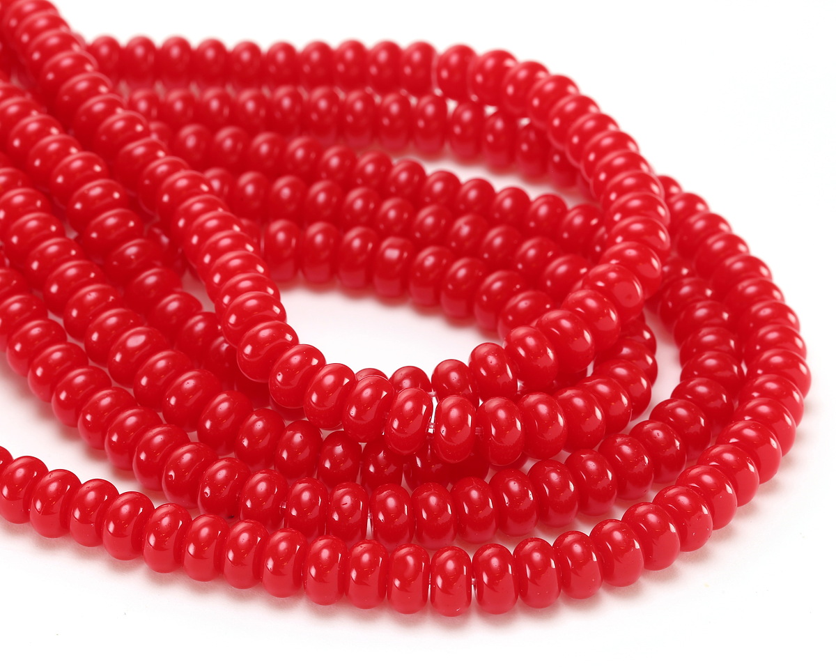 Pepper Red Glass Rondelle 5x8mm