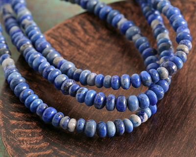 Denim Lapis Irregular Rondelle 2-3x4-5mm