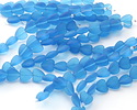 Pacific Blue Beach-Style Glass Puffed Heart 11x12mm