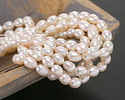Pearly White Freshwater Rice Pearl 6-8x5-6mm