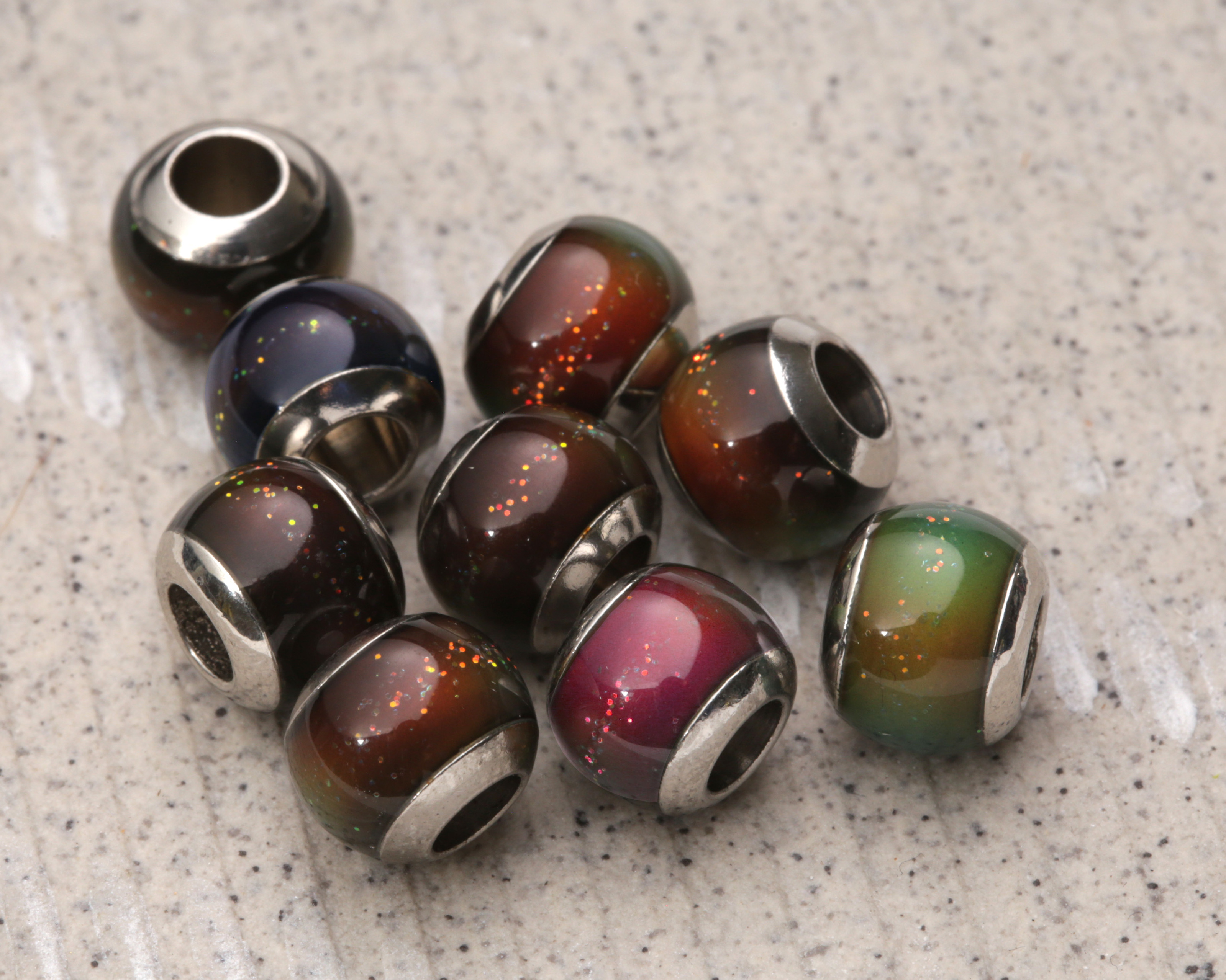 Mood Bead w/ Stainless Steel Rondelle 10x11mm