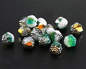 Czech Glass Fresh Mint w/ Rainbow Metallic Lantern 8mm