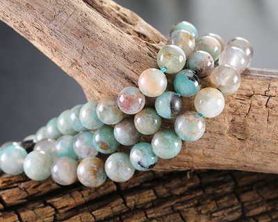 Amazonite w/ Quartz Round 6mm