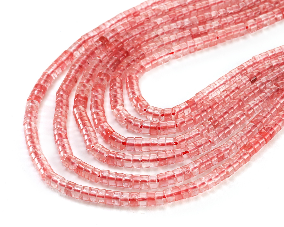 Cherry Quartz Heishi 2x4mm