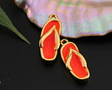 24K Gold (plated) Hyacinth Enamel Sandal Focal 9x20mm