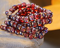 Czech Glass Matte Ruby Red w/ Metallic Rainbow Trica Beads 4x5mm
