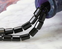 Black Obsidian Microfaceted Tube 7x10mm