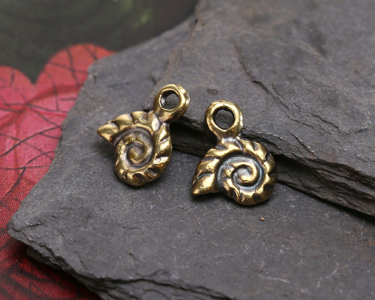 Mykonos Antique Brass (plated) Tiny Nautilus Charm 9x11mm