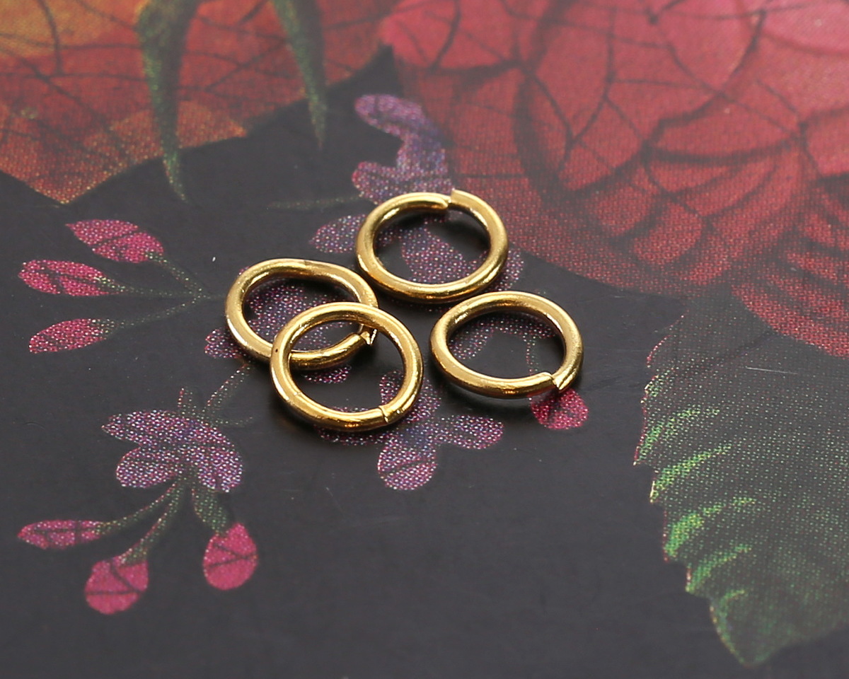 Waterproof 18K Gold PVD Plated Stainless Steel Jump Ring 6mm, 20 gauge