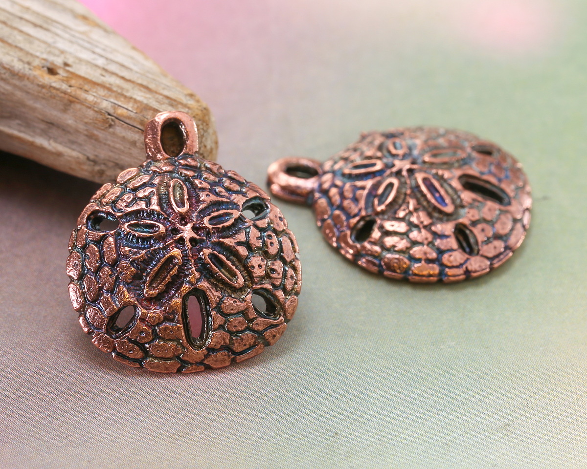 Mykonos Antique Copper (plated) Sand Dollar Focal 20mm