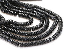 Black Obsidian Microfaceted Heishi 2x6mm
