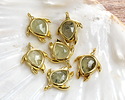 Prehnite w/ Gold Finish Sea Turtle Focal 15x19mm