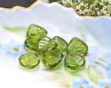 Czech Glass Peridot Heart Shaped Leaf Drop 9mm