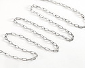 Stainless Steel Small Paperclip Chain, 7.9x2.3mm links, 25ft Spool