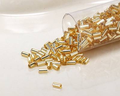 Miyuki Silver Lined Gold Bugle Bead 3mm