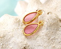 24K Gold (Plated) Transparent Rose Resin Drop Focal 8x15mm