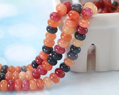 Sunset Mix Agate Rondelle 5x8mm