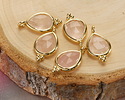 Rose Quartz w/ Gold Finish Faceted Teardrop Focal 10x12mm