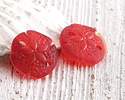 Cherry Red Beach-Style Glass Sand Dollar 20mm