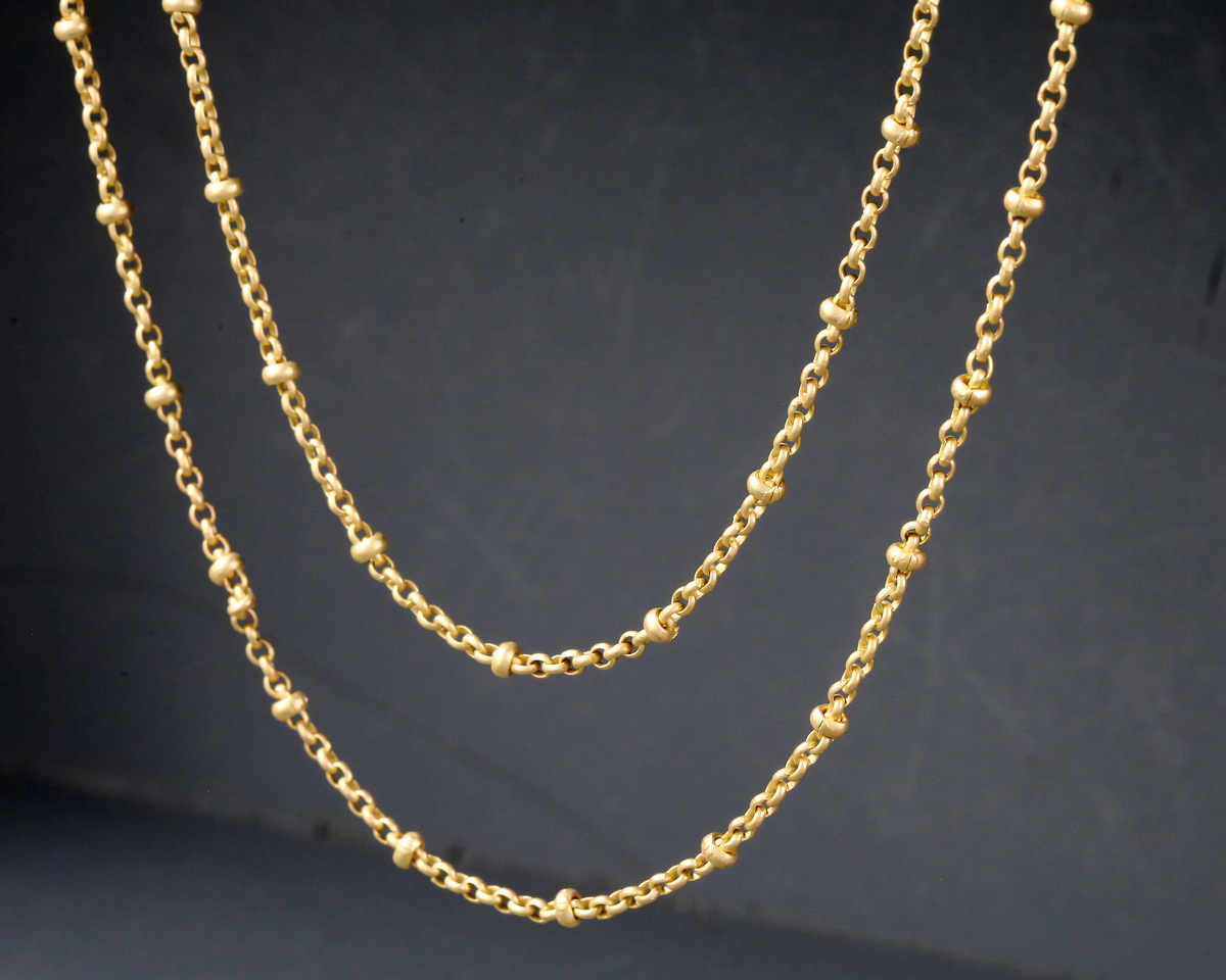 Satin Hamilton Gold (plated) Rollo Satellite Chain, 5' Package