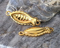 24K Gold (plated) Fish Impression Focal Link 27x10mm