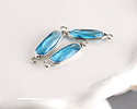 Capri Crystal Elongated Oval Link in Silver Finish Bezel 22x6mm