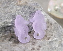 Periwinkle Beach-Style Glass Sea Horse Pendant 17x29mm