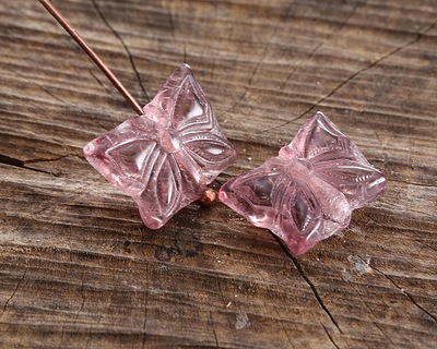 Czech Glass Amethyst Butterfly 15x12mm
