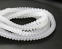 White Opal Glass Rondelle 5x8mm