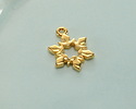 24K Gold (plated) White Enamel Snowflake Wireframe Pendant 7.5x12.5mm