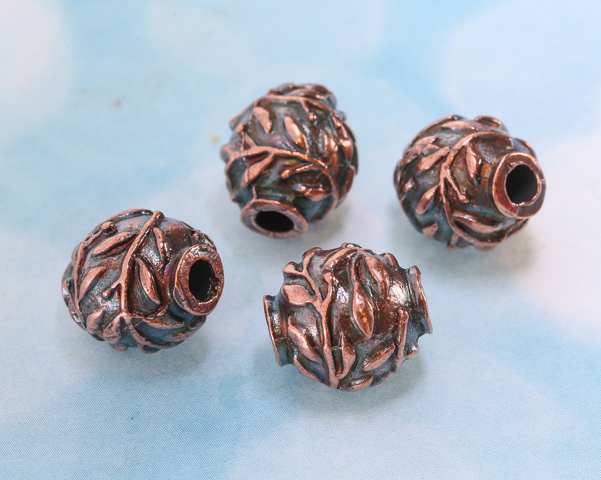 Mykonos Antique Copper (plated) Olive Branch Round 14mm