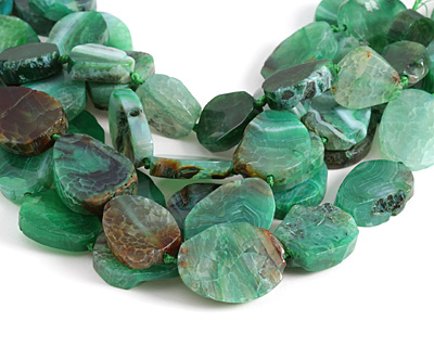 Green Agate Freeform Slice 27-40x18-30mm