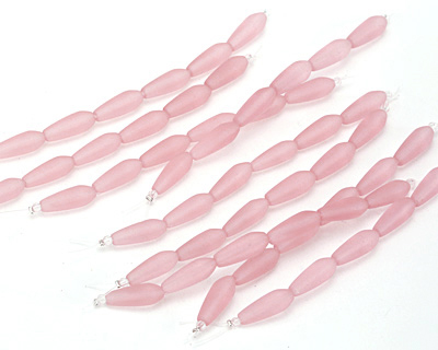 Blossom Pink Beach-Style Glass Teardrop 18x6mm