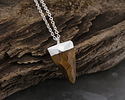 Tiger Eye Faceted Triangle Pendant w/ Silver Finish 13x24mm