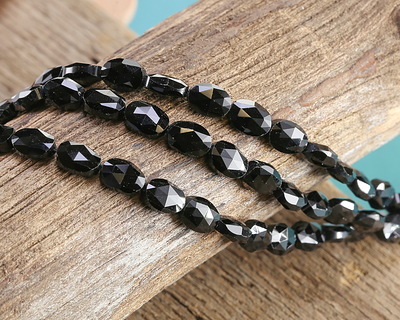 Black Obsidian Microfaceted Oval 8x6mm