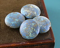 Czech Glass Laser Etched Matte Earth AB Puff Coin 20mm