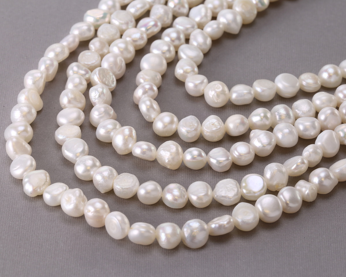 Pearly White Freshwater Nugget Pearl 6-7mm