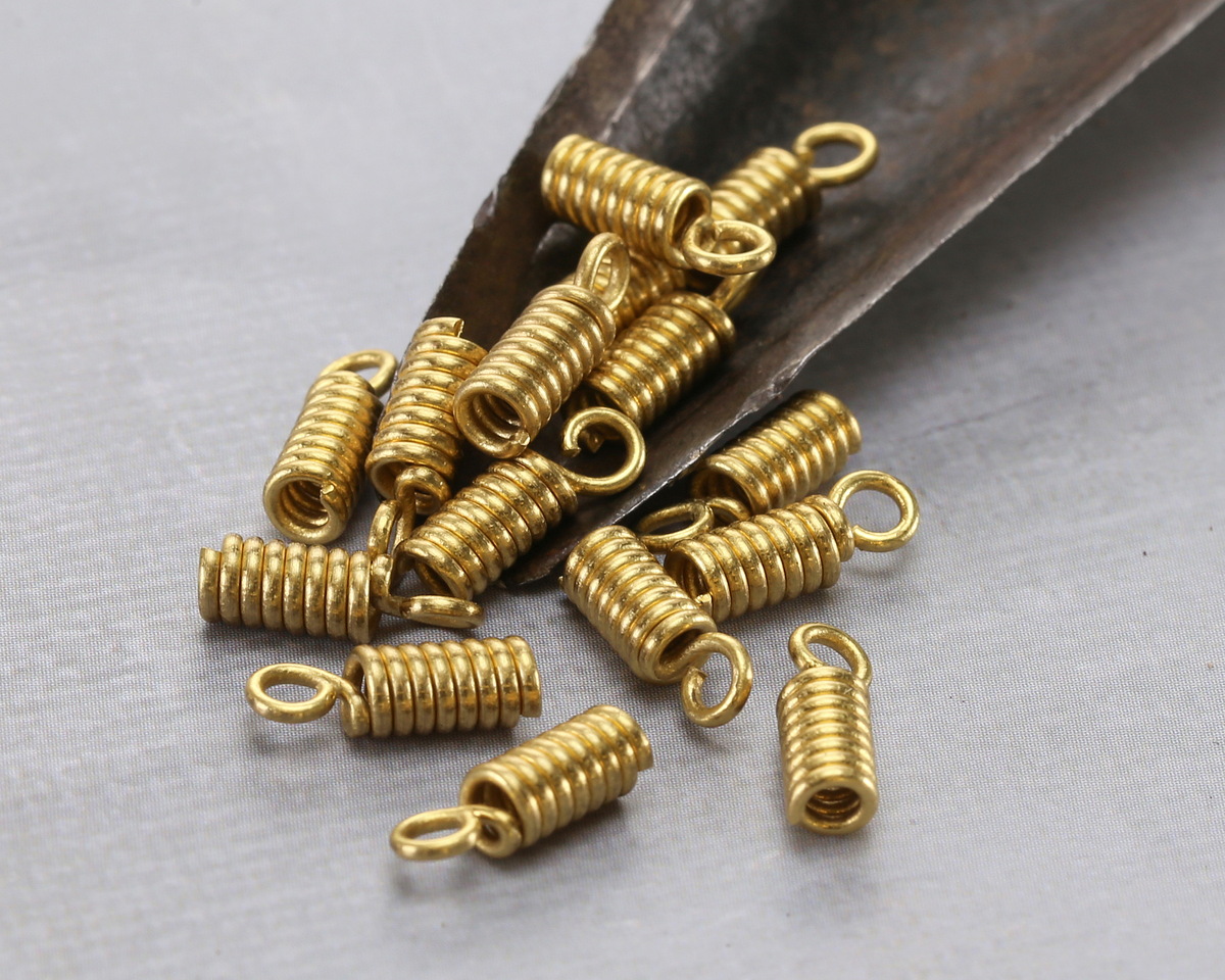 Mykonos Solid Brass Coil 2mm Cord End 11x4mm