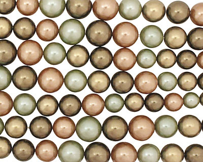 Multi (bronze, seafoam, verde) Shell Pearl Graduated 8-16mm