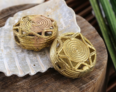 African Brass Radiant Sun Coin 21-23mm