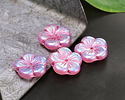 Czech Glass Pink Lustered Crystal AB Flower 14mm