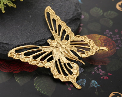 Vintaj Solid Brass Butterfly Pixie Maiden Focal 56x54mm