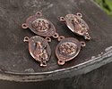 Mykonos Antique Copper (plated) "Terra Santa" Rosary Center Link 13x17mm