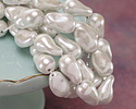 Pearly White Baroque Style Shell Pearl 18x11mm